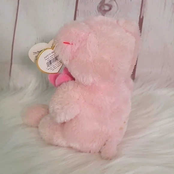 Y2K TY Beanie Baby Pink Love You Mom Mother's Day Bear Plush Stuffed Animal Toy - Picture 9 of 14
